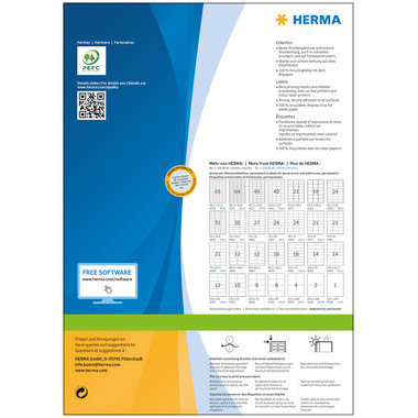 HERMA Etiketten PREMIUM 148.5x205mm 8690 weiss,perm. 400 St./400 Bl.