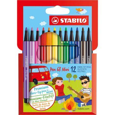 STABILO Penna fibra Pen 68 668/12 12 colori, astuccio