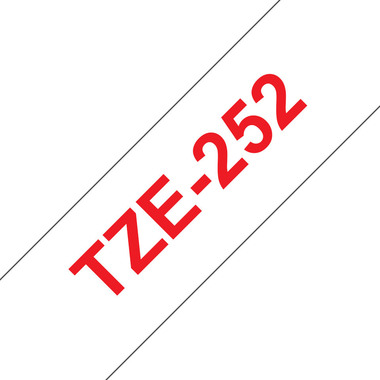 PTOUCH Nastro, plastific.rosso/bianco TZe-252 PT-2450DX 24 mm