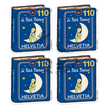 Bloc de quatre «Le Petit Prince» Bloc de quatre (4 timbres, valeur d'affranchissement CHF 4.40), autocollant, oblitéré
