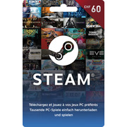Carte cadeau Steam CHF 60.- 