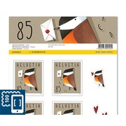 Timbres CHF 0.85 «Oiseau», Feuille de 10 timbres Feuille Manifestations spéciales, autocollant, non oblitéré