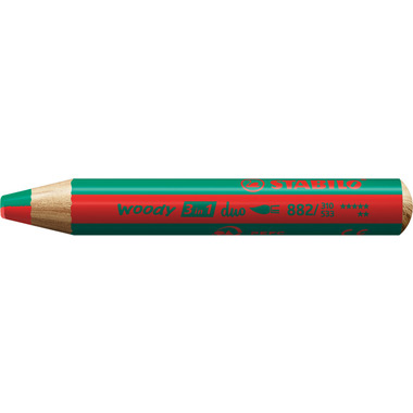 STABILO Crayon couleur Woody 3 in 1 882/310-533 Duo, rouge/vert foncé