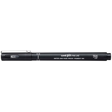 UNI-BALL Fineliner Pin 0.9mm PIN09200(S) BLACK nero