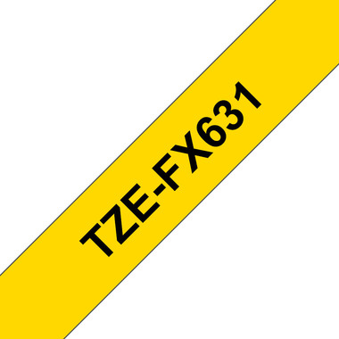 PTOUCH Flexitape laminé noir/jaune TZe-FX631 pour PT-550 12 mm