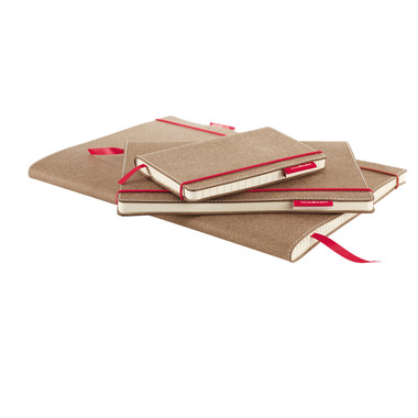 TRANSOTYPE senseBook RED RUBBER A6 75020602 quadr., S, 135 fogli beige
