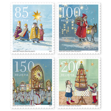Briefmarken-Serie «Weihnachten – Brauchtum» Serie (4 Marken, Taxwert CHF 5.35), selbstklebend, ungestempelt