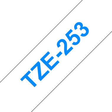 PTOUCH Nastro, plastific. blu/bianco TZe-253 PT-2450DX 24 mm