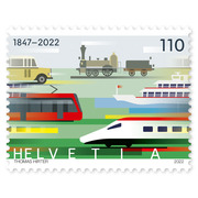 Stamp «Public transport» Single stamp of CHF 1.10, gummed, mint