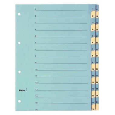 BIELLA Register Karton blau / gelb A4 462443.00 1 - 31, 4 Loch