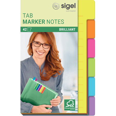 SIGEL TabMarker Notes HN205 6 Farben 98x148mm
