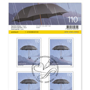 Stamps CHF 1.10 «Mourning», Sheet with 10 stamps Sheet «Special events», self-adhesive, cancelled