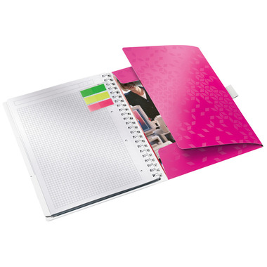 LEITZ Spiralbuch WOW PP A4 46450023 pink 80 Blatt