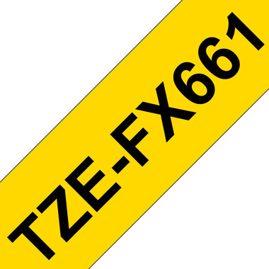 PTOUCH Flexitape lamin. nero/giallo TZe-FX661 per PT-550 36 mm