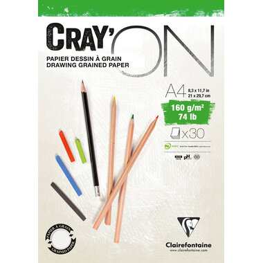 CLAIREFONTAINE Cray'On A4 975027C Weiß 30 Blatt