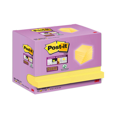 POST-IT Super Sticky Tower 47.6x47.6mm 622-16SS-CY jaune 16x90 feuilles