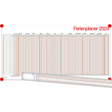 BÜHNER Ch Ferienplaner dt. 2024 UP12-CH-R-FSC 99x49cm