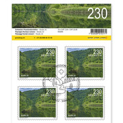 Stamps CHF 2.30 «Doubs», Sheet with 10 stamps Sheet «Swiss river landscapes», self-adhesive, cancelled