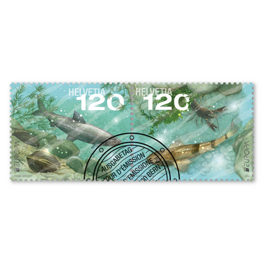 Briefmarken-Serie «EUROPA – Unterwasserfauna und -flora» Serie (2 Marken, Taxwert CHF 2.40), gummiert, gestempelt