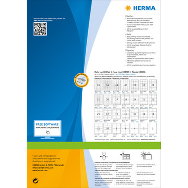 HERMA Universal-Etiketten 70x37mm 4615 weiss 4800 St./200 Blatt