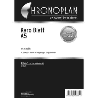 CHRONOPLAN Chrono.Blatt kariert A5 50304Z.24 50 Blatt