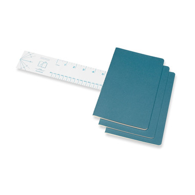 MOLESKINE Notizbuch Karton 3x L/A5 629629 blanko,lebhaftes blau,80 S.