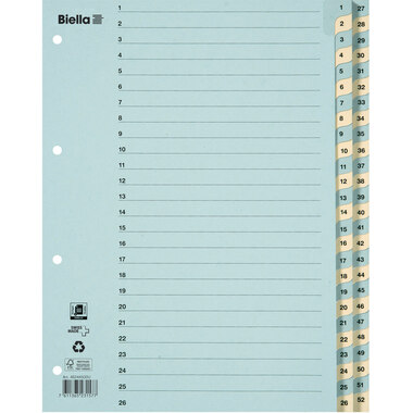 BIELLA Register Karton blau/gelb A4 46244500U 1-52