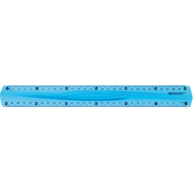 WESTCOTT Règle, élastique E-10222 00 30cm bleu/rouge/vert