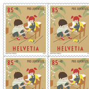 Stamps CHF 0.85+0.40 «Brother», Sheet with 10 stamps Sheet «Pro Juventute – Children assume responsibility», self-adhesive, mint