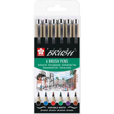 SAKURA Pigma Brush Pen Set POXSDKBR6 6 colori