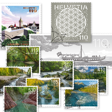 Set emissione 1/2023 Set emissione 1/2023 con francobolli singoli, con annullo