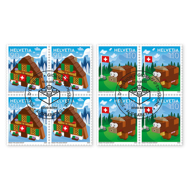 Serie di quartine «LEGO» Serie di quartine (8 francobolli, valore facciale CHF 8.00), autoadesivo, con annullo