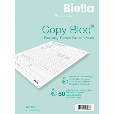 BIELLA Rechnung COPY-BLOC D/F A6 51362500U selbstdurchschreib. 50x2 Blatt