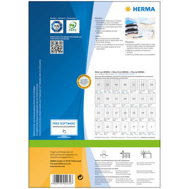 HERMA Étiquettes PREMIUM 48.3x25.4mm 4272 blanc,perm. 4400pcs./100flls.