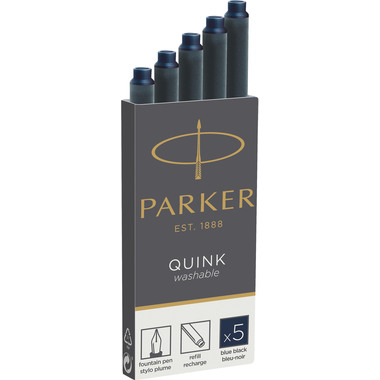 PARKER Tintenpatrone Quink Z 44 1950385 schwarz-blau 5 Stück