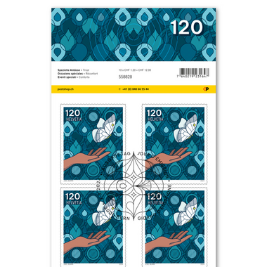 Timbres CHF 1.20 «Réconfort», Feuille de 10 timbres Feuille «Occasions spéciales», autocollant, oblitéré
