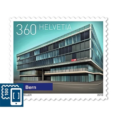 Briefmarke CHF 3.60 «Bern» Einzelmarke à CHF 3.60, Serie Schweizer Bahnhöfe, selbstklebend, ungestempelt