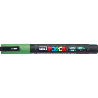 UNI-BALL Posca Marker 0.9-1.3mm PC-3ML GREEN glitzer grün