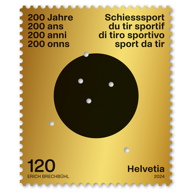 Briefmarke «200 Jahre Schweizer Schiesssportverband (SSV)» Einzelmarke à CHF 1.20, gummiert, ungestempelt