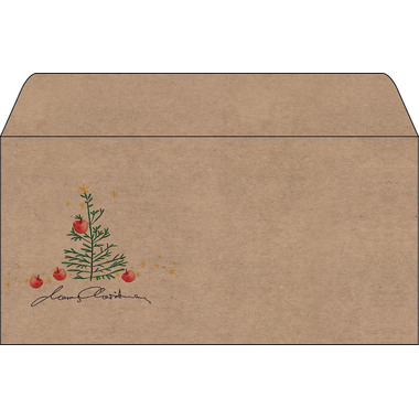 SIGEL Enveloppe de Noël 11x22cm DU255 Apples papier kraft 50 pcs.