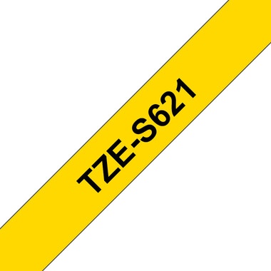 PTOUCH Ruban, strong/adh. noir/jaune TZe-S621 PT-300 9 mm