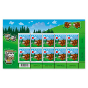 Timbres CHF 1.10 «Vache», Feuille miniature de 10 timbres Feuille «LEGO», autocollante, non oblitérée, autocollants inclus