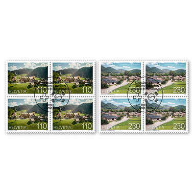 Set of blocks of four «Joint issue Switzerland-Republic of Korea» Set of blocks of four (8 stamps, postage value CHF 13.60), gummed, cancelled