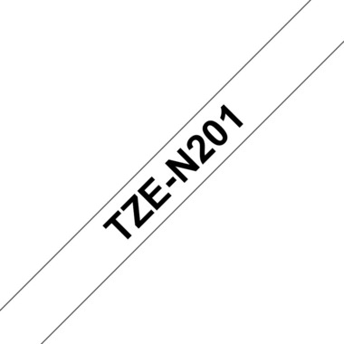 PTOUCH Nastro,non lam. nero/bianco TZe-N201 PT-1280 3.5 mm