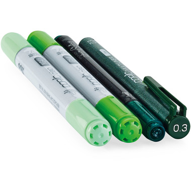 COPIC Marker Ciao 22075644 Doodle pack Green, 4 pcs.