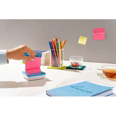 POST-IT Super Sticky Z-Notes 76x76mm VAL-SS8P Dispenser 4 coul. 8x90 flls.
