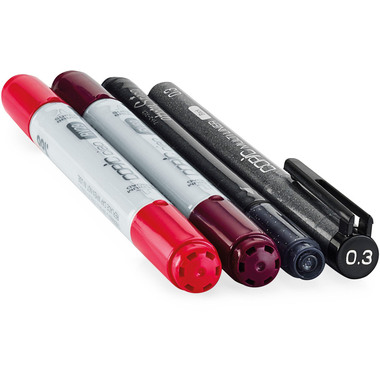 COPIC Marker Ciao 22075641 Doodle pack Red, 4 pcs.