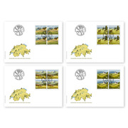 First-day cover «Swiss Parks» Blocks of four (16 stamps, postage value CHF 16.00) on 4 first-day covers (FDC) C6