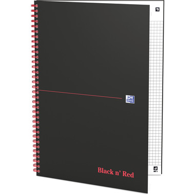 OXFORD Buch Black 'n Red A4 400047609 quadrettato, 90g 70 fogli
