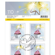 Stamps CHF 1.10 «Congratulations», Sheet with 10 stamps Sheet «Special events», self-adhesive, cancelled